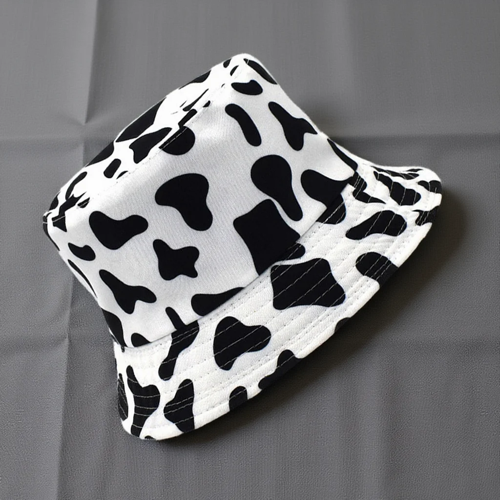 

1Pcs Cow Printing Bucket Hat Soft Breathable Sun Protection for Women Girls Outdoor Activities Beach Vacation Bucket Hat