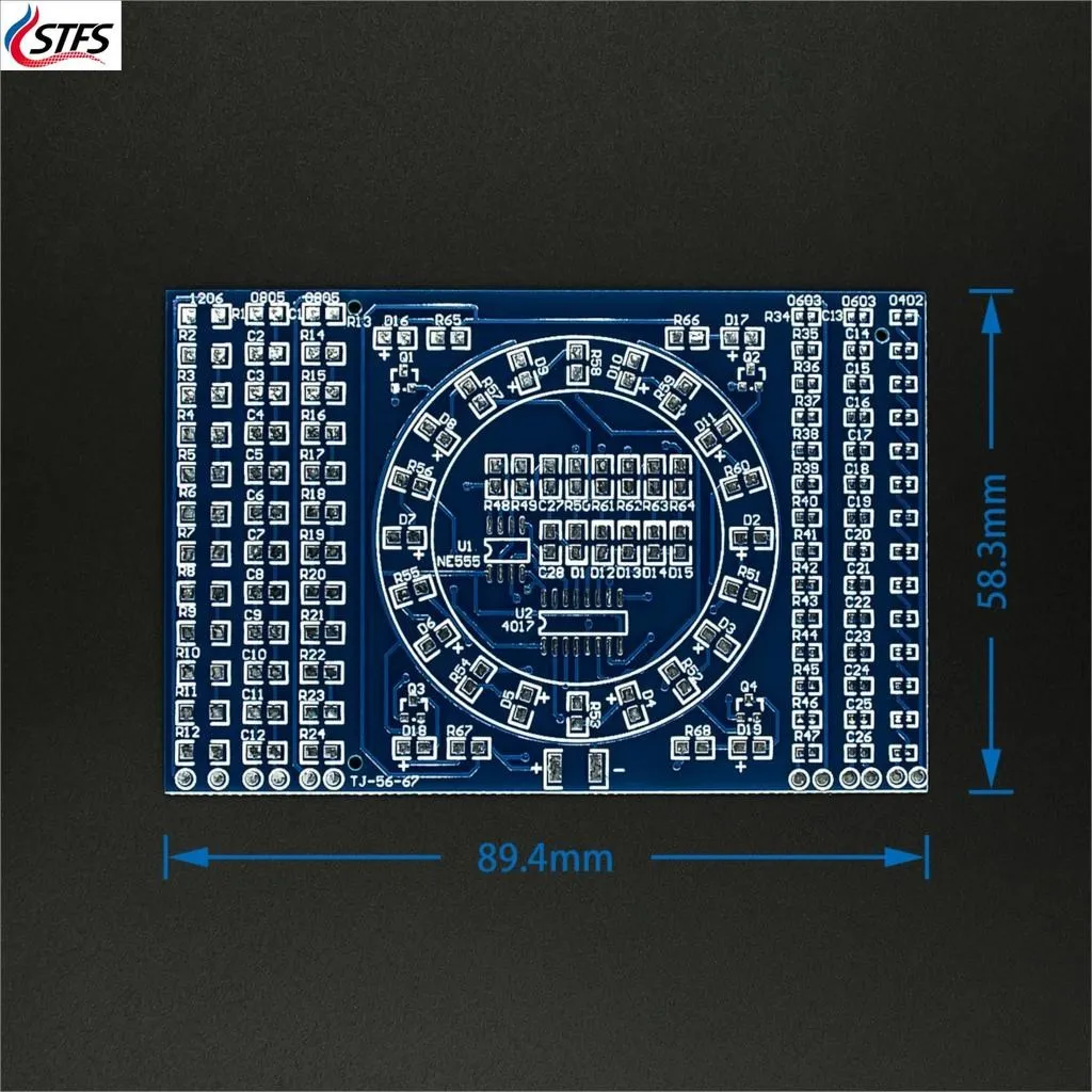 CD4017 Rotating LED SMD NE555 Soldering Practice Board DIY Kit Fanny Skill Training Electronic Suit