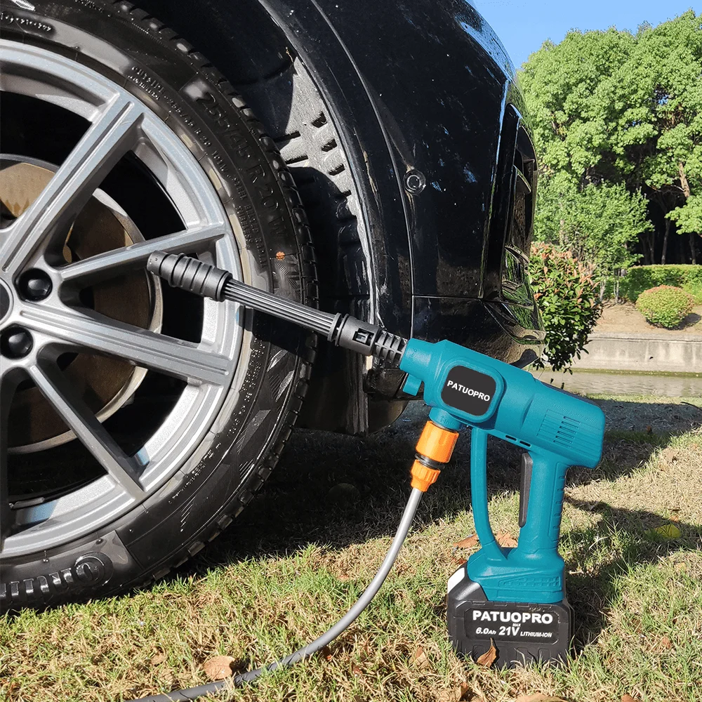 Imagem -06 - Pistola de Lavagem de Carro sem Fio Limpador de Carro o em Bico Pulverizador de Jardim Doméstico Pistola de Água para Makita Bateria de 18v de Alta Pressã