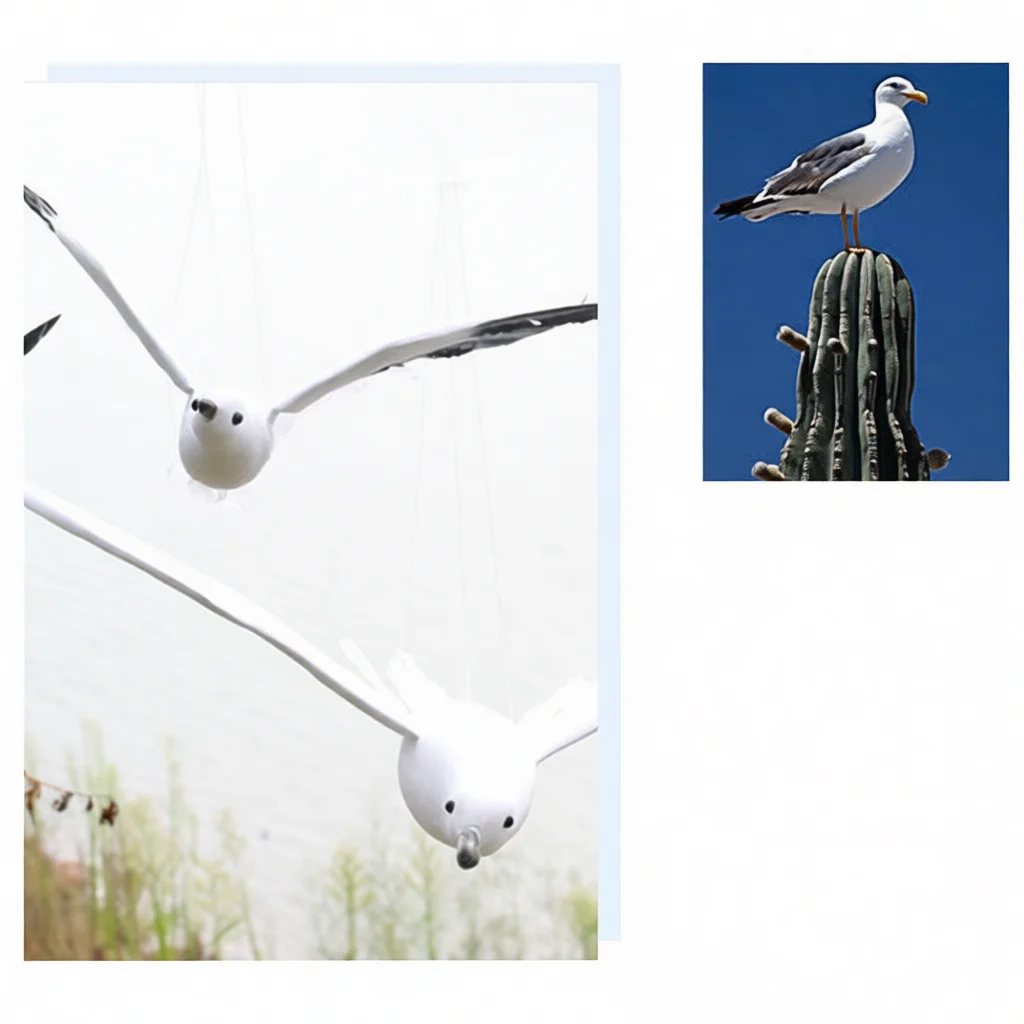 Realistic Feather Seagull Statue Forest Style Ornament Home Garden Decoration Exquisite Bird Craft Figurine