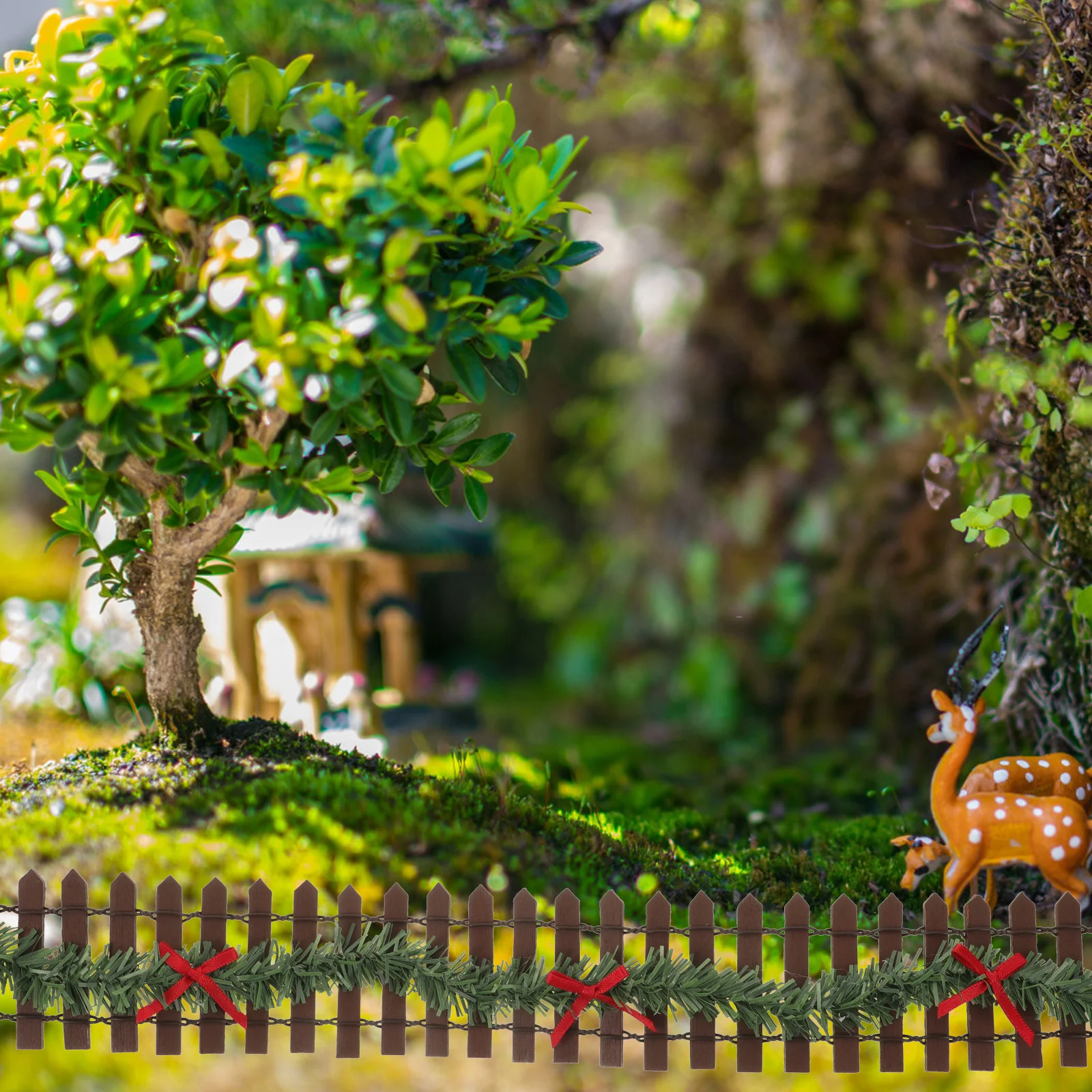 

Micro Landscape Miniature Christmas Wooden Mini Fence Small Garden Fence Decorative Micro Landscape Accessories
