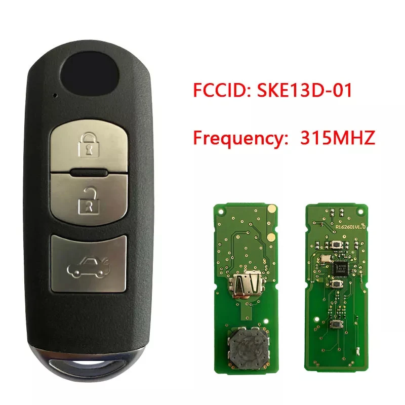 

CN026032 Aftermarket 3 Button Smart Remote Key Fob FSK 315MHz ID49 For Mazda 3 CX-5 Model P/N 662F-SKE13D01 SKE13D-02