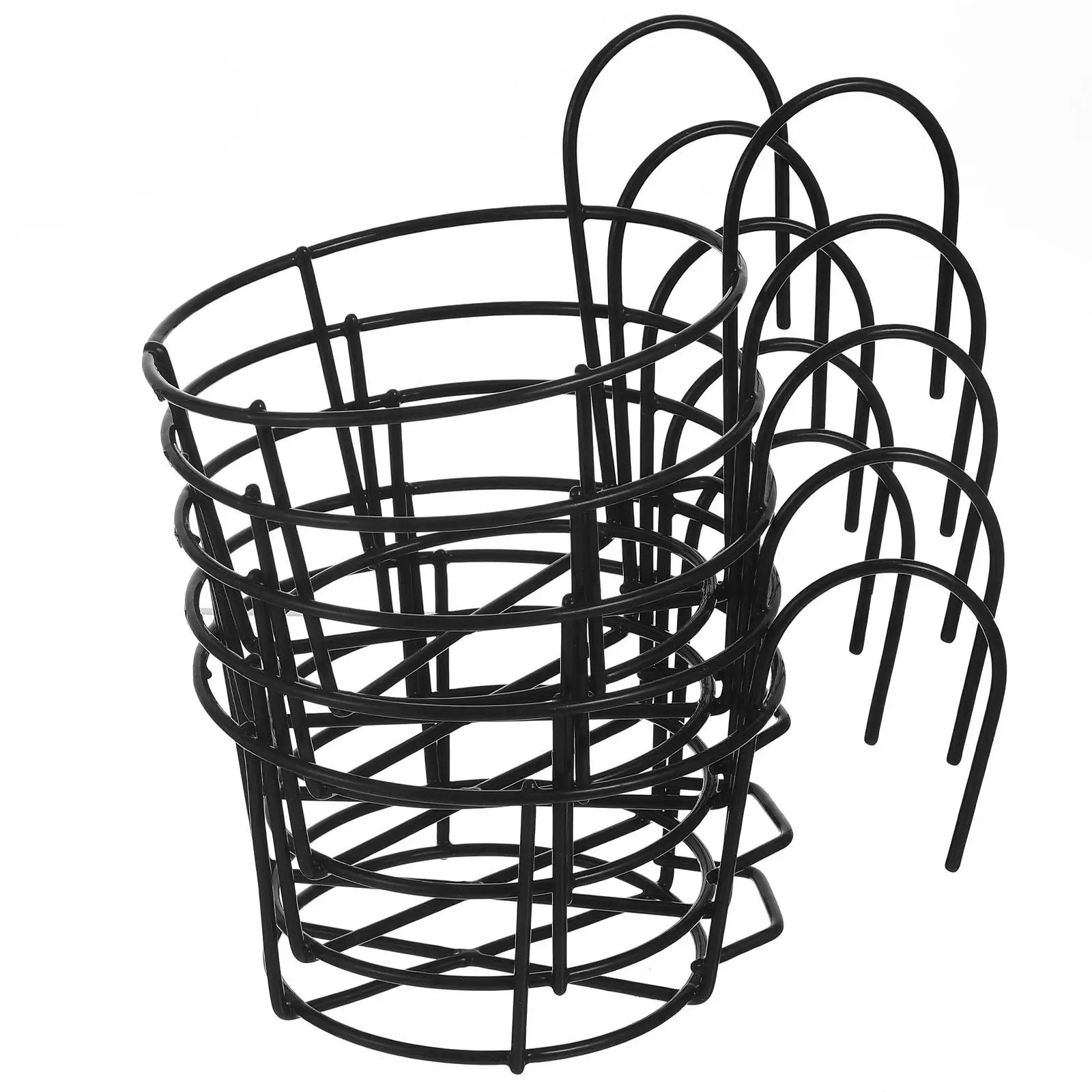 5Pcs Round Hanging Flowerpot Rack Iron Lightweight Balcony Plant Pot Stand Decorative Flowerpot Holder Storage
