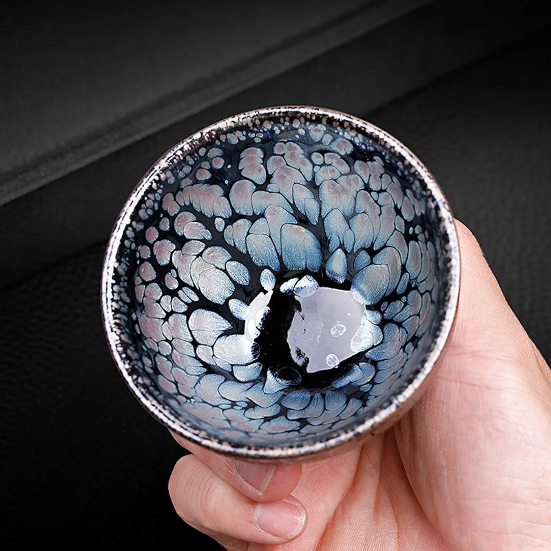 Jianzhan Teacup Master Cup Color Gold Embossed Oil Drops Cup Kung Fu Single Cup Divine Flower Colorful Unique Luxury Teacup Gift