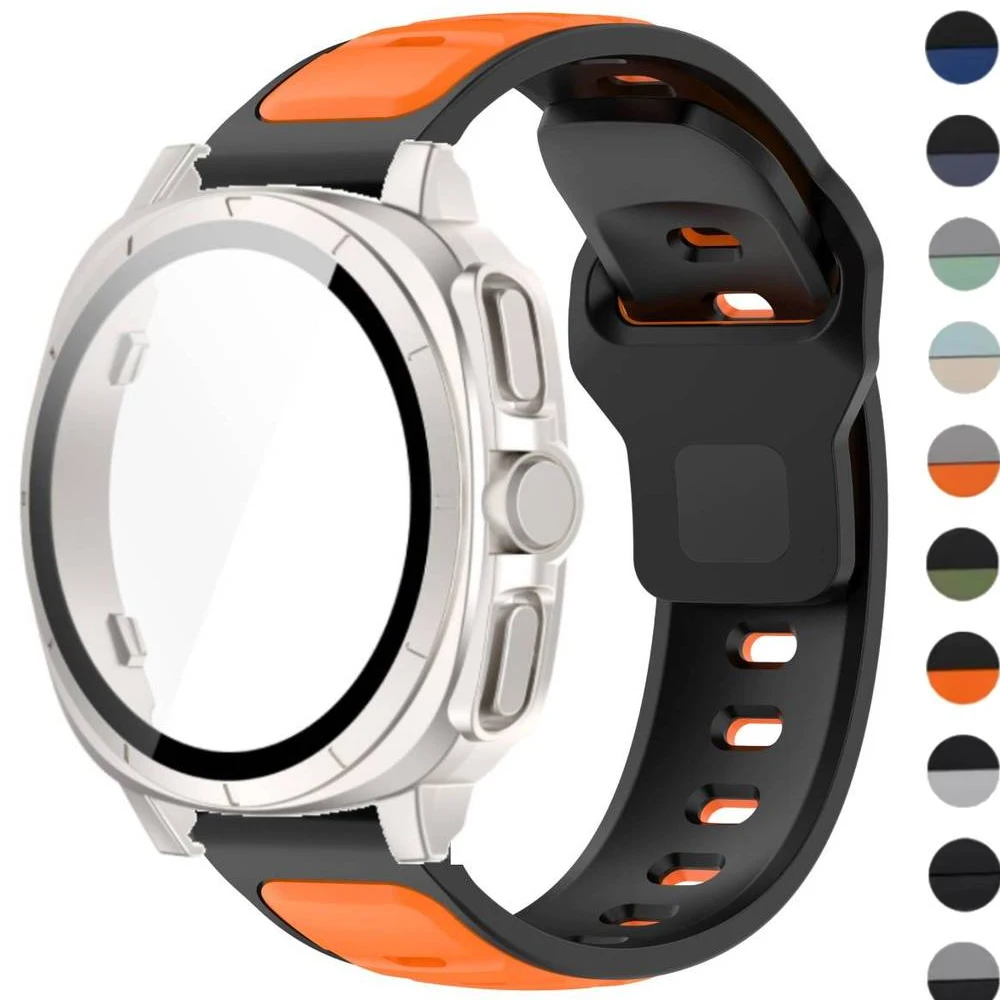 Tempered Glass Case+Strap For Samsung Watch 7 40mm 44mm Protector Cover Silicone Corre Band For Samsung Galaxy Watch 7 44mm 40mm