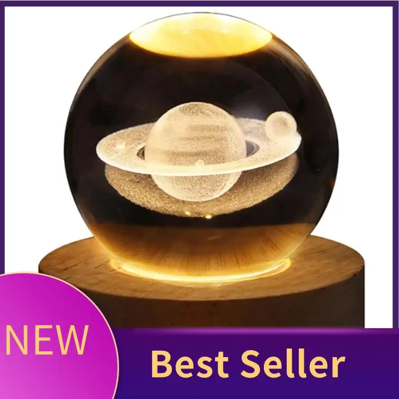 

Valentines Day Gift Galaxy Crystal Ball Lamp 3D Planet Moon Lamp USB LED Night Light Crystal Ball Lamp A