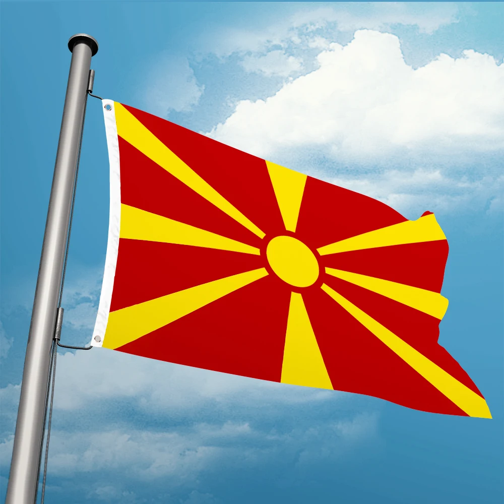 Macedonia Flag Nation 3ft x 5ft Polyester Banner Flying150* 90cm Custom All Over The World Worldwide Outdoor Double Penetration