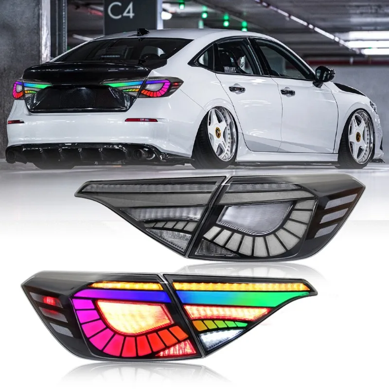 لهوندا سيفيك سيدان 11th Gen 2022-2025 RGB LED أضواء خلفية زوج #4