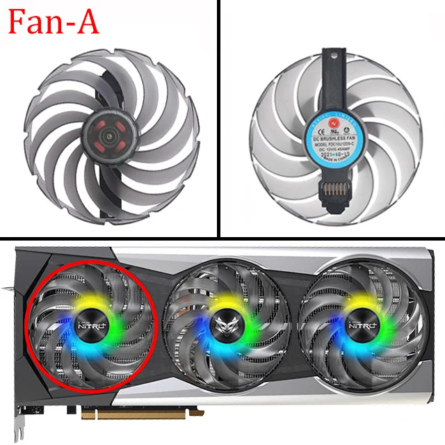 95mm AMD RX 6900 XT Sapphire Fan 3PCS RGB Cooling