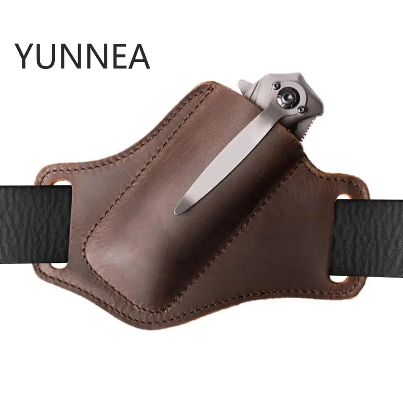 

Tools For Camping Folding Flick Knife Waist Belt Clip Holder Pocket Knives Fanny Pack Anti-scratch Faux Cowhide Storage Sheath