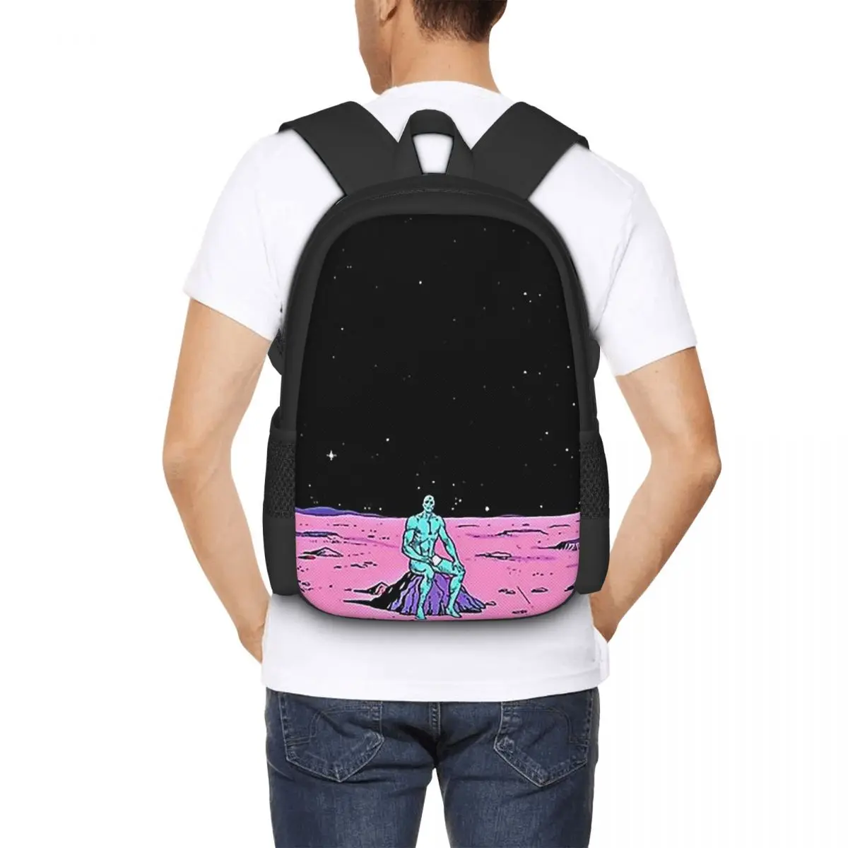 (Fixed) Dr. Manhattan Sitting On Mars (comic) Backpack Hot Sale Daypack BookBag School Bag Shoulder Bags for Men Women