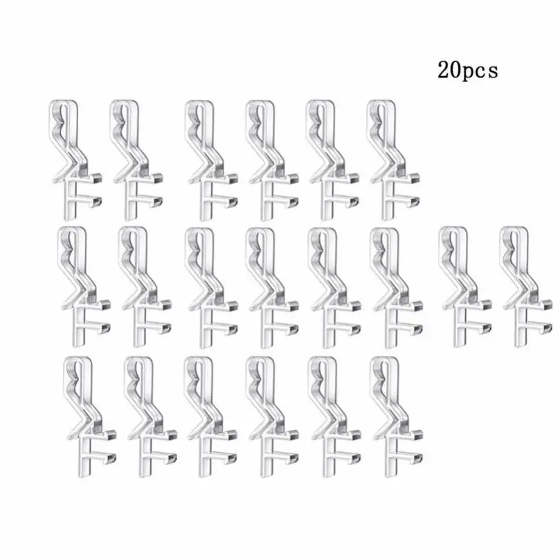 20pcs 2.1 Inch Curtain Clips Clear Plastic Concealed Fixer for Horizontal Type Curtains Window Shutter Hardware Patch Clip