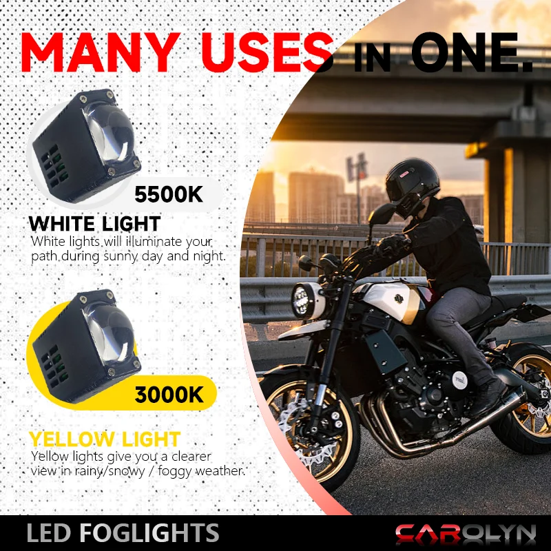 رقيقة جدا أضواء القيادة الصغيرة LED مساعد للدراجات النارية العلوي العارض عدسة ثنائية LED مصفوفة كشافات مزدوجة الألوان شعاع #5