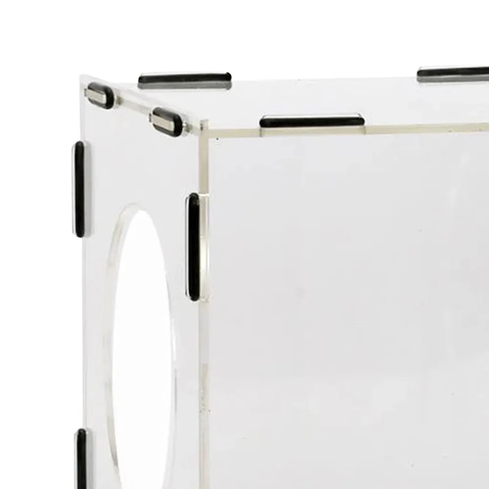 

Acrylic Enclosed Grinding Dust Box Transparent Portable Dust Cage with 2 Holes Dustproof Dust Hood