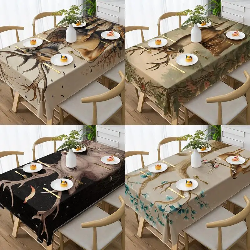 

Домашний декор скатерть с узором оленя для столовой, ресторана, кухни, скатерть для гостиной, украшение для дома, украшение для вечеринки
