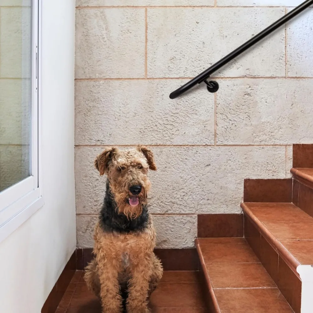 طقم درابزين ألومنيوم دائري أنيق للاستخدام الداخلي والخارجي مع أطراف منحنية وحوامل حائطية وتصميم مريح #6