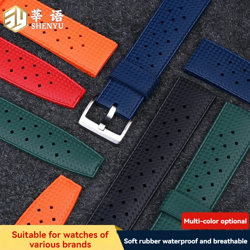 Pulseiras de relógio de silicone de 20mm 22mm, pulseiras universais de borracha à prova d'água e resistentes ao suor para relógios Rolex Seiko e Casio