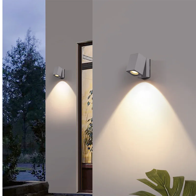 Led Outdoor Wall Light Waterproof Balcony Rotate Wall Courtyard Household Aisle Super Bright Shop Door Staircase Balcony Lamp