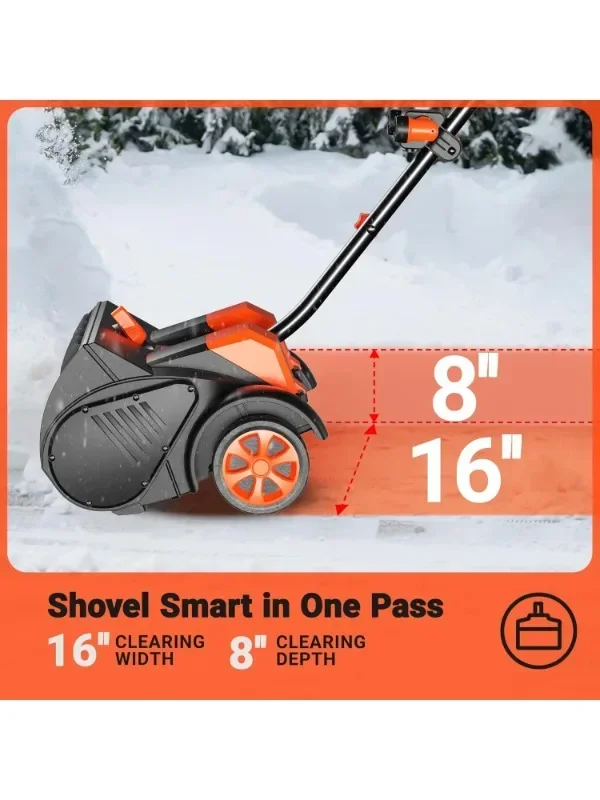 48V | 16-Inch | 4-Ah Cordless Rechargeable Snow Blower, (Includes 2 * 24V Batteries and Dual Rapid Chargers)