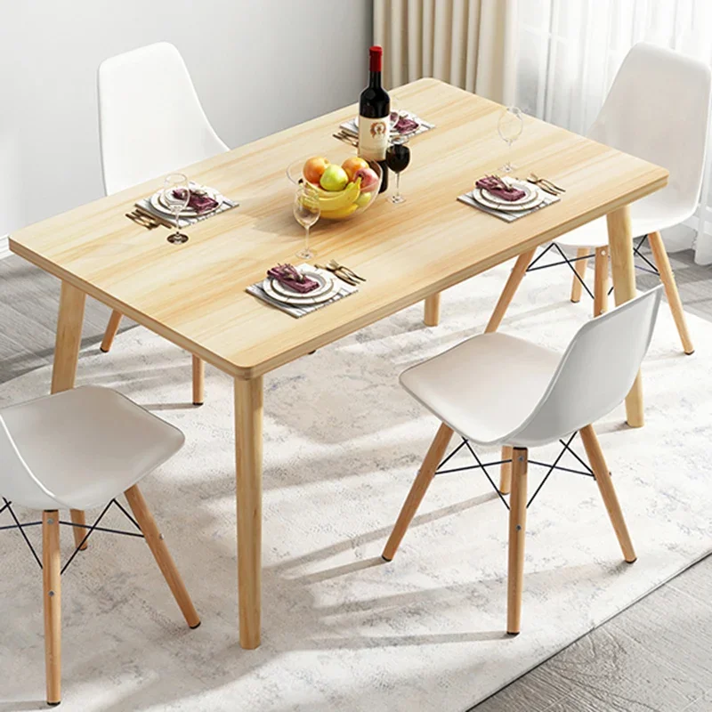 

Dining Table 6 People Console Computer Side Table Wooden Top Reception Stand Mesa Comedor Dining Games