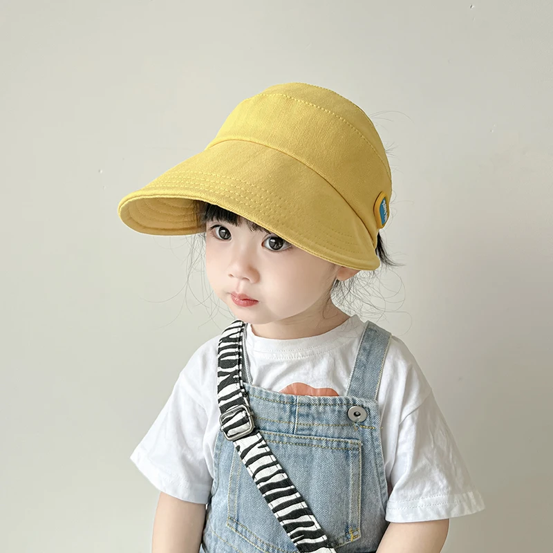 Summer Big Brim Baby Hat for Girls Boys Breathable Cotton Kids Baseball Cap Children Sun Hats Beach Protection Accessories 2-8Y