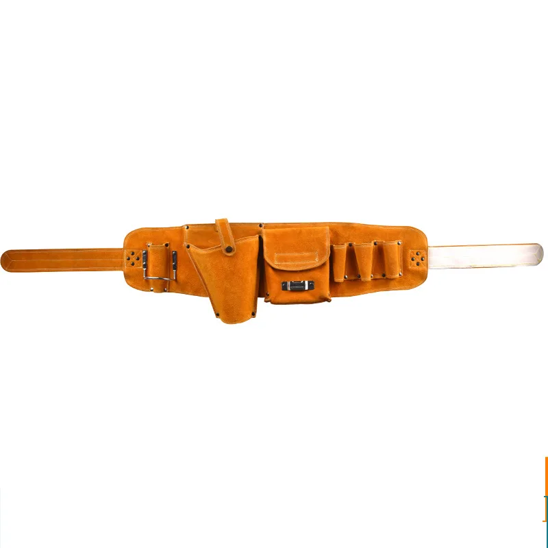 Woodworking Nail Pocket Waist Shoulder Cowhide Belt Type Small Bag Decoration Electric Drill Waist Bag Electrician Tool Kit Bag