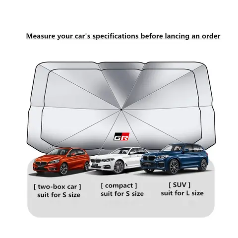 For Toyota GR Sport Supra C-HR RAV4 Prius Corolla Camry Yaris Land Cruiser Car Windshield Sun Shade, UV Ray Reflector Umbrella 10 best sales toyota chr styling - №7