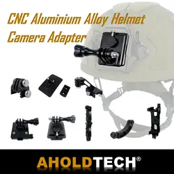 CNC Aluminium Alloy Helmet Camera Adapter Quick Locking NVG Mount Multi-Directional Fixed Fish Bone Slide ARC Rail Gopro