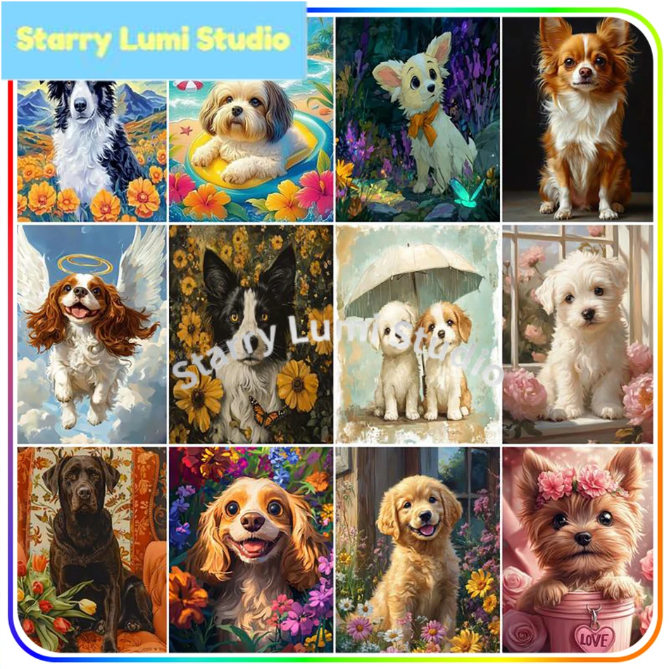 Diamond Painting Tools And Accessories Cute Dog Cross Stitch Kits Crystal Diamond Art Kit 5D Diamond Pictures Gift Drill
