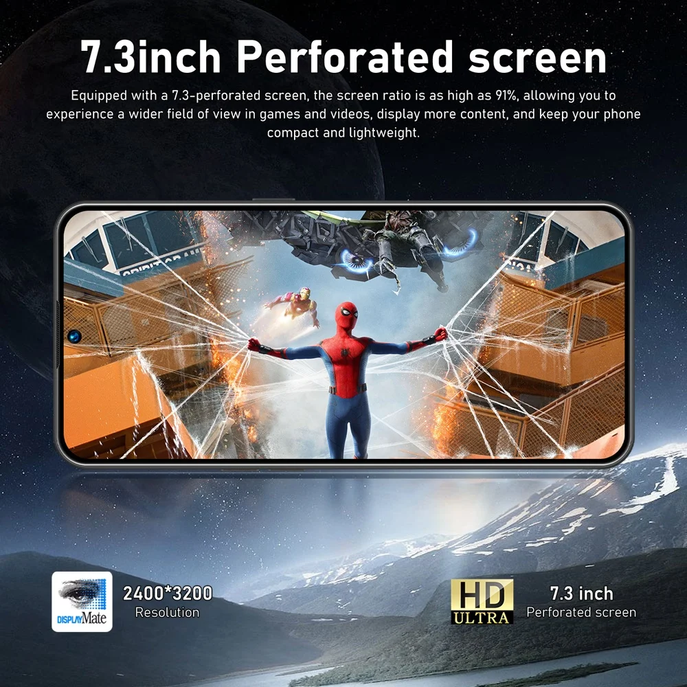 Neues C27 Ultra Smartphone Android 5G 7,3HD 22G+2TB Smart Mobiltelefon Dual-SIM 7800mAh Entsperrtes Handy 48MP Globale Version Telefone – Detail 6