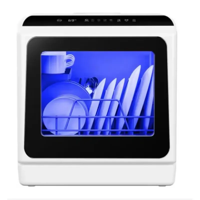 Mini Portable Dishwasher Countertop Compact 5L Built-in Tank Small Desktop Washing Machine for Home Kitchen Camping GN781TB