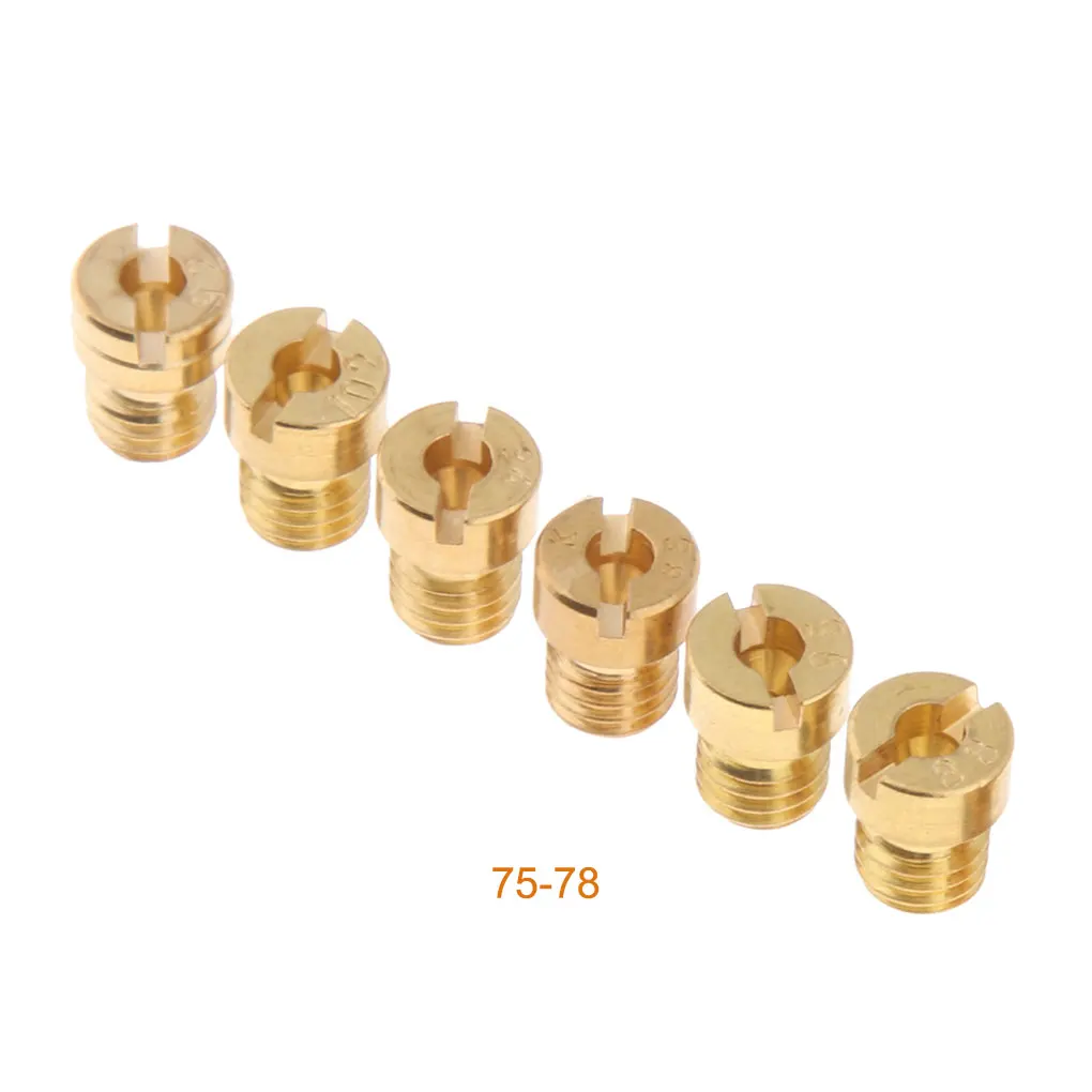 6 Pcs set Carburetor Jets Carb Copper Nozzles M5x0 8mm Thread Replacing Parts