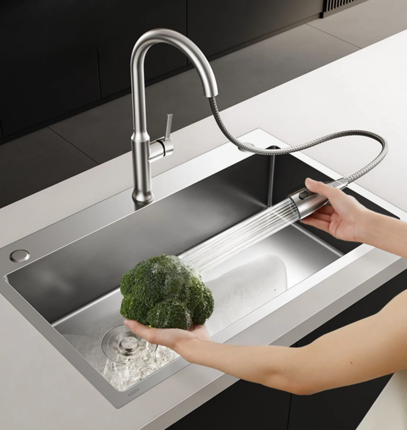 

Утолщенная боковая сливная раковина для овощей из нержавеющей стали 304