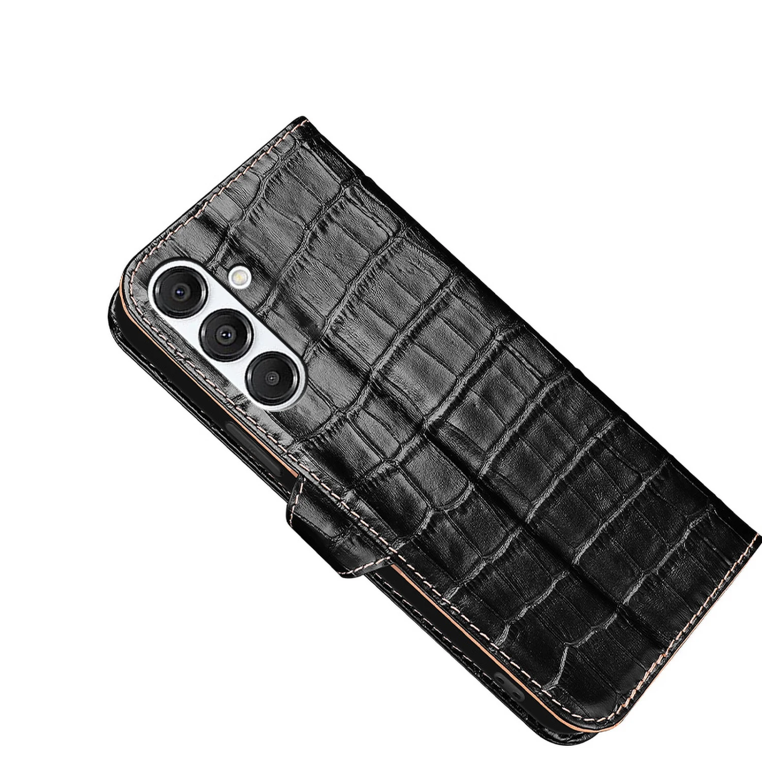 

Чехол-бумажник из натуральной кожи с текстурой крокодила для Samsung Galaxy F17 F07 F56 F16 F06 5G F05 F55, противоударный чехол для телефона