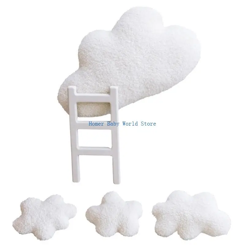 

B2QD 1 SET Creative Cloud Ladder Photo Props для новорожденных Safe Unisex Moads Girls, позирующие помощника для детской