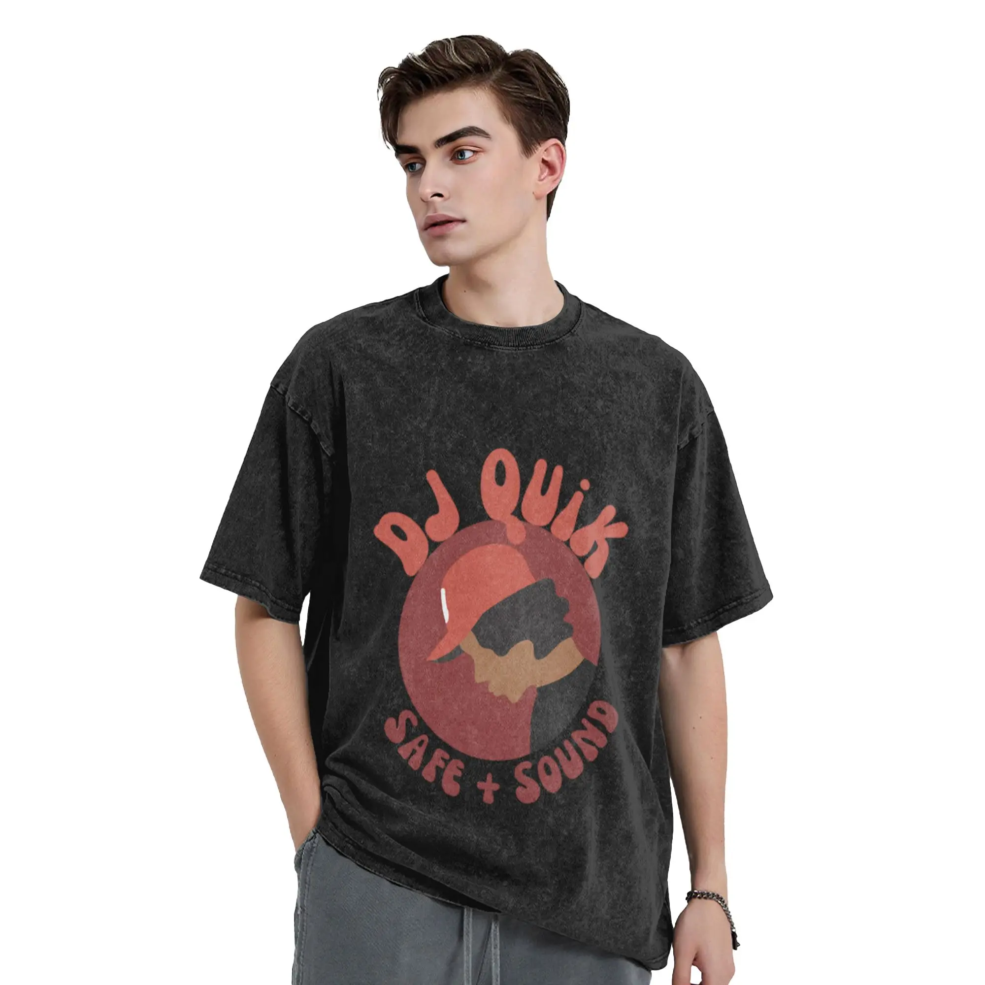 DJ Quik- Safe   Sound Unique Cool A Washed T Shirt Men's Women's Oversized Cotton Tees Tops