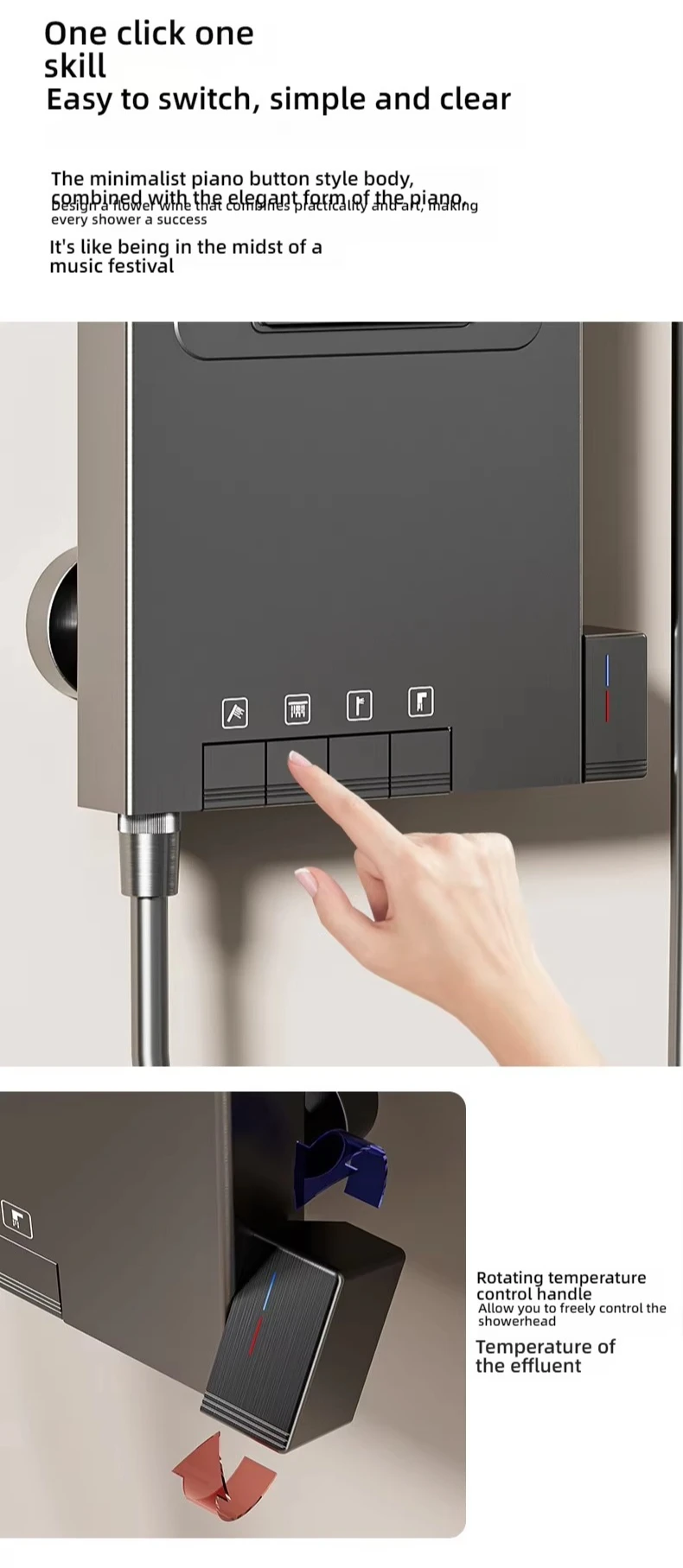 Modern Style Rainfall Bathroom Shower Set Wall Mounted High Pressure Bathroom Rainfall Shower Head Faucet Set