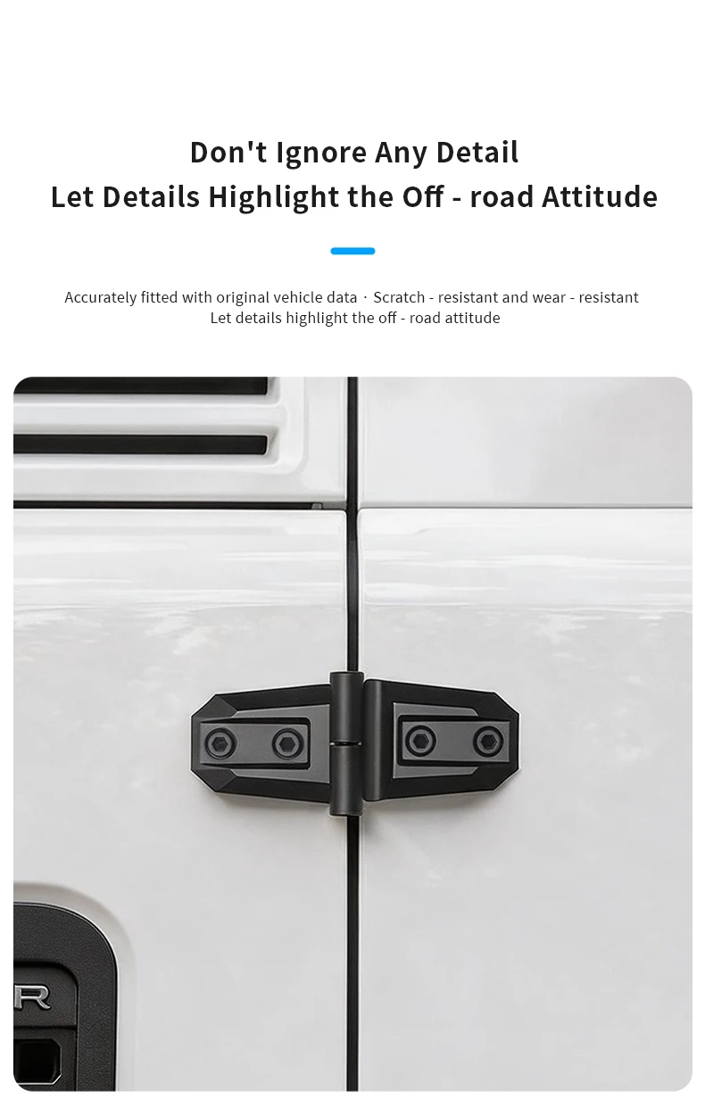 Universelle ABS-Offroad-Auto-Außenscharnierverkleidung, einfache Installation für SUV, Pickup, Limousine, Außenstyling und Außenzubehör – Detail 10