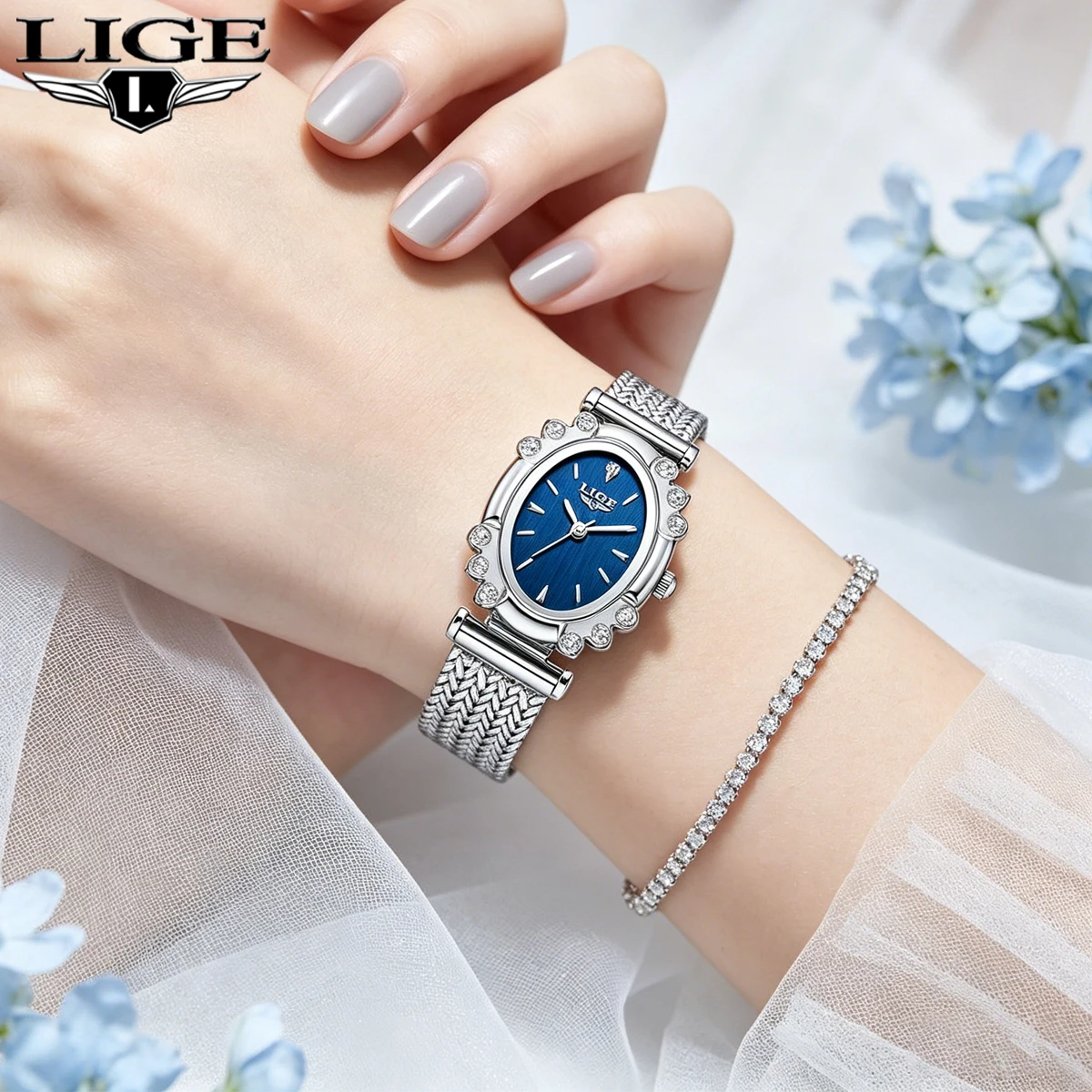 

LIGE New Fashionable Women's Watch Elegant Versatile QuaDrtz Watch ladies Vintage Luxury Gold Color Watch Mujer Relogio Feminino