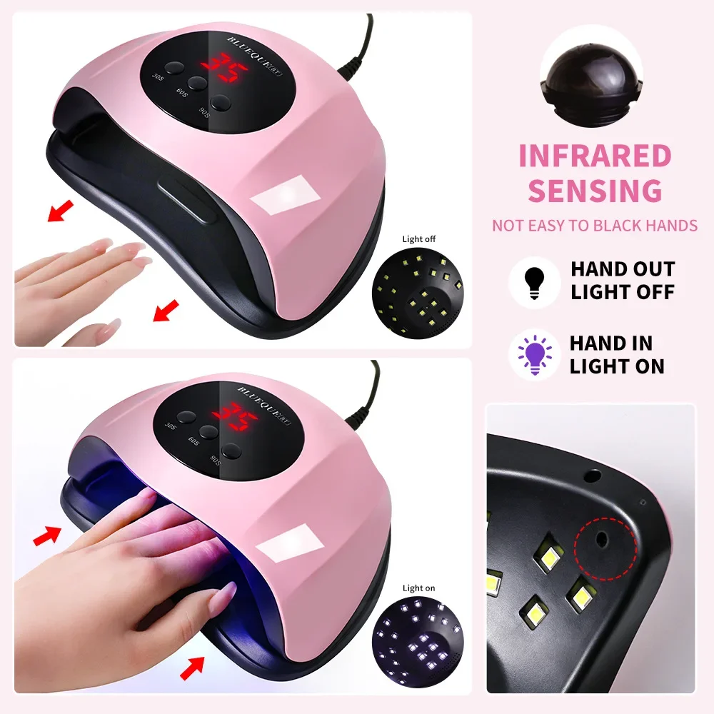 Mini máquina secadora de unhas com cabo USB, LED UV portátil, lâmpada profissional do prego, verniz, ferramenta de manicure, 24 LEDs