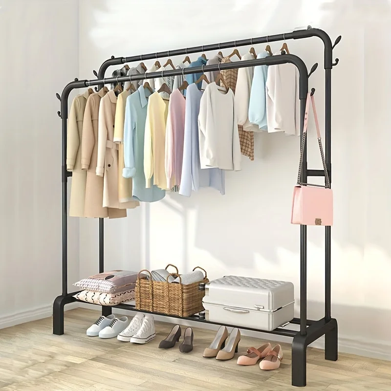 

120-pound heavy-duty reinforced clothes hanger, perfectly suitable for bedroom, balcony, and bathroom, easy to assemble and inst