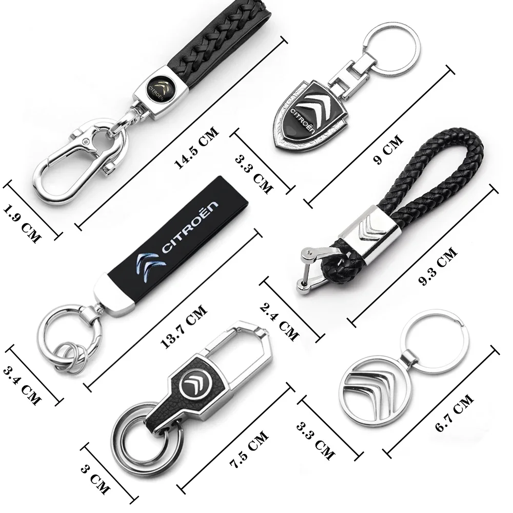 سيارة معدنية كيرينغ بو الجلود المفاتيح مفتاح حبل مفتاح ملصق لسيتروين C4 C3 كسارا C-Elysee C5 C1 C2 C6 C4L DS البلوز بيكاسو #2