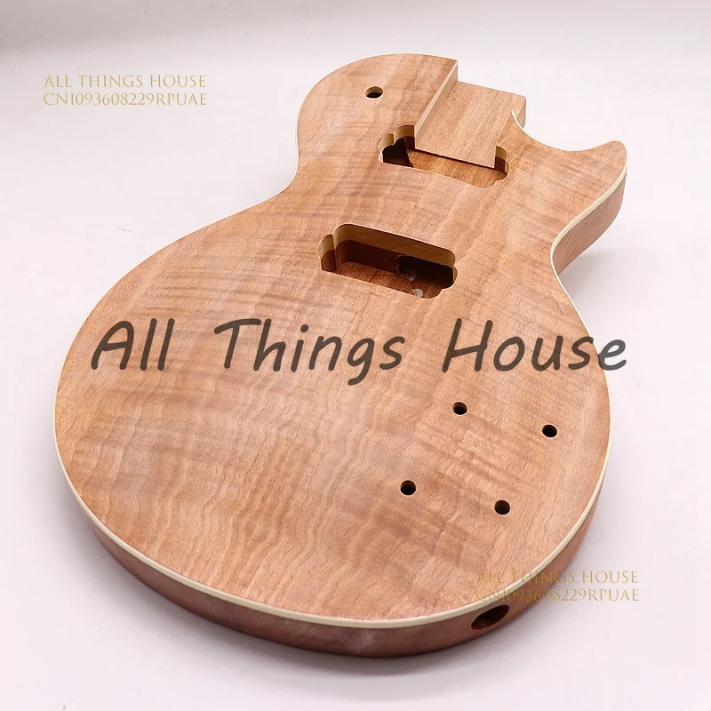 

The tiger-pattern decoration on the guitar body. DIY guitar. The modified guitar body.