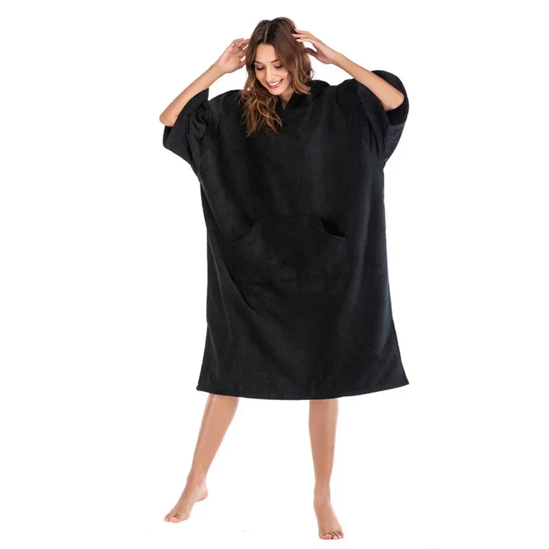 Surf Poncho Towel Water Sports Hooded Robe Microfiber Beach Blanket Bath Swim Towel Wetsuit Beach Camping Poncho for Adults