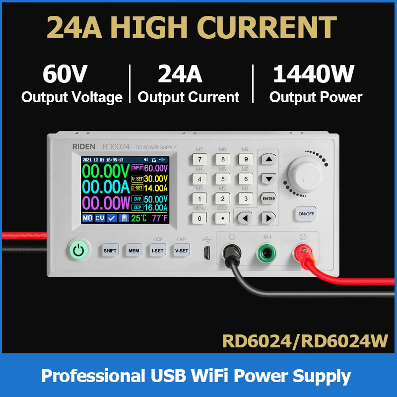 RD6024 RD6024W 60V 24A USB WiFi DC sterowanie cyfrowe regulowane stopniowe napięcie przetwornica zasilania