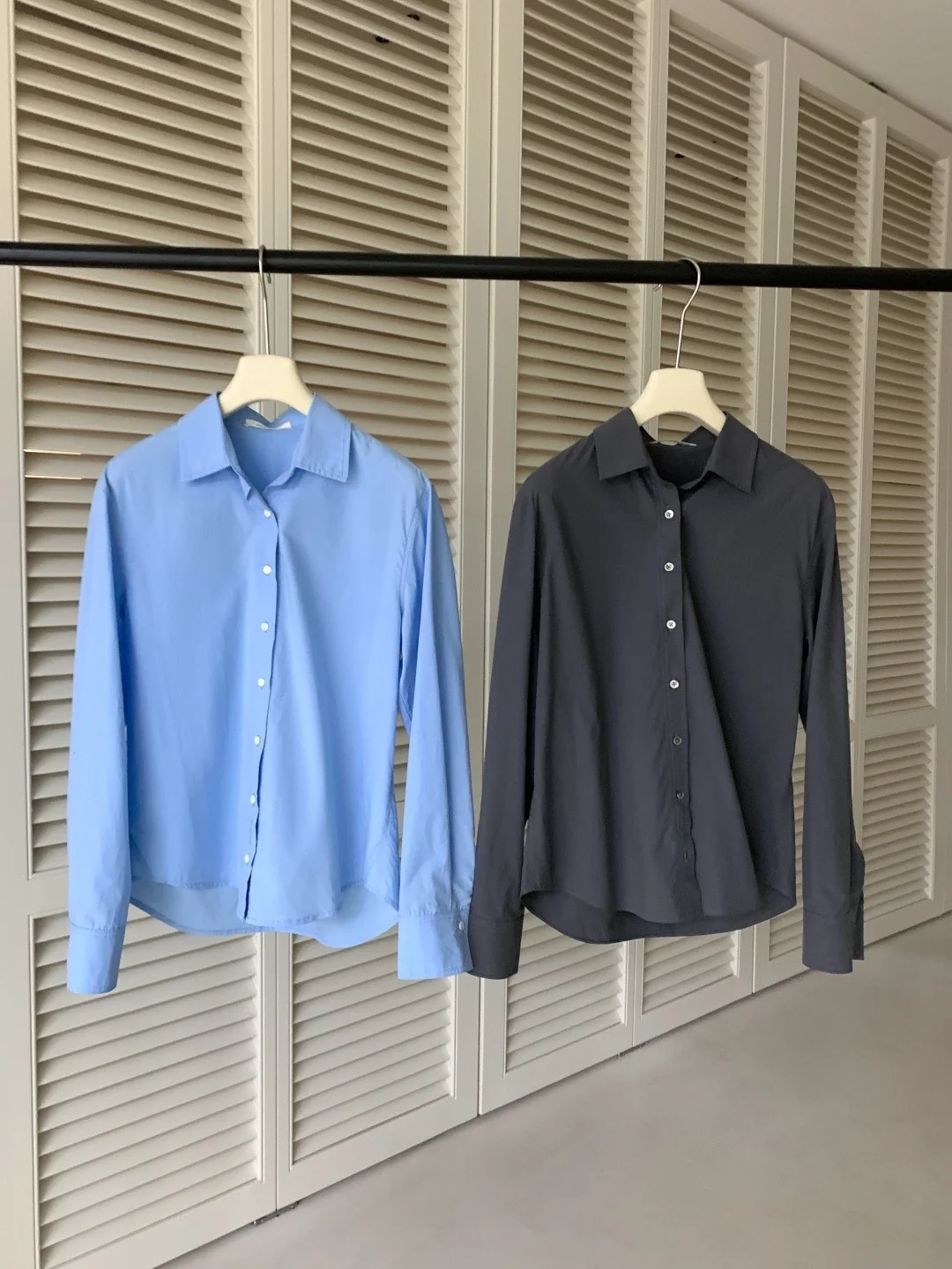 

Dr Trend Long Sve Casual irt Women's Commute Sle Slimming Top Korean Basic Collar Cotton Blend Regular Fit