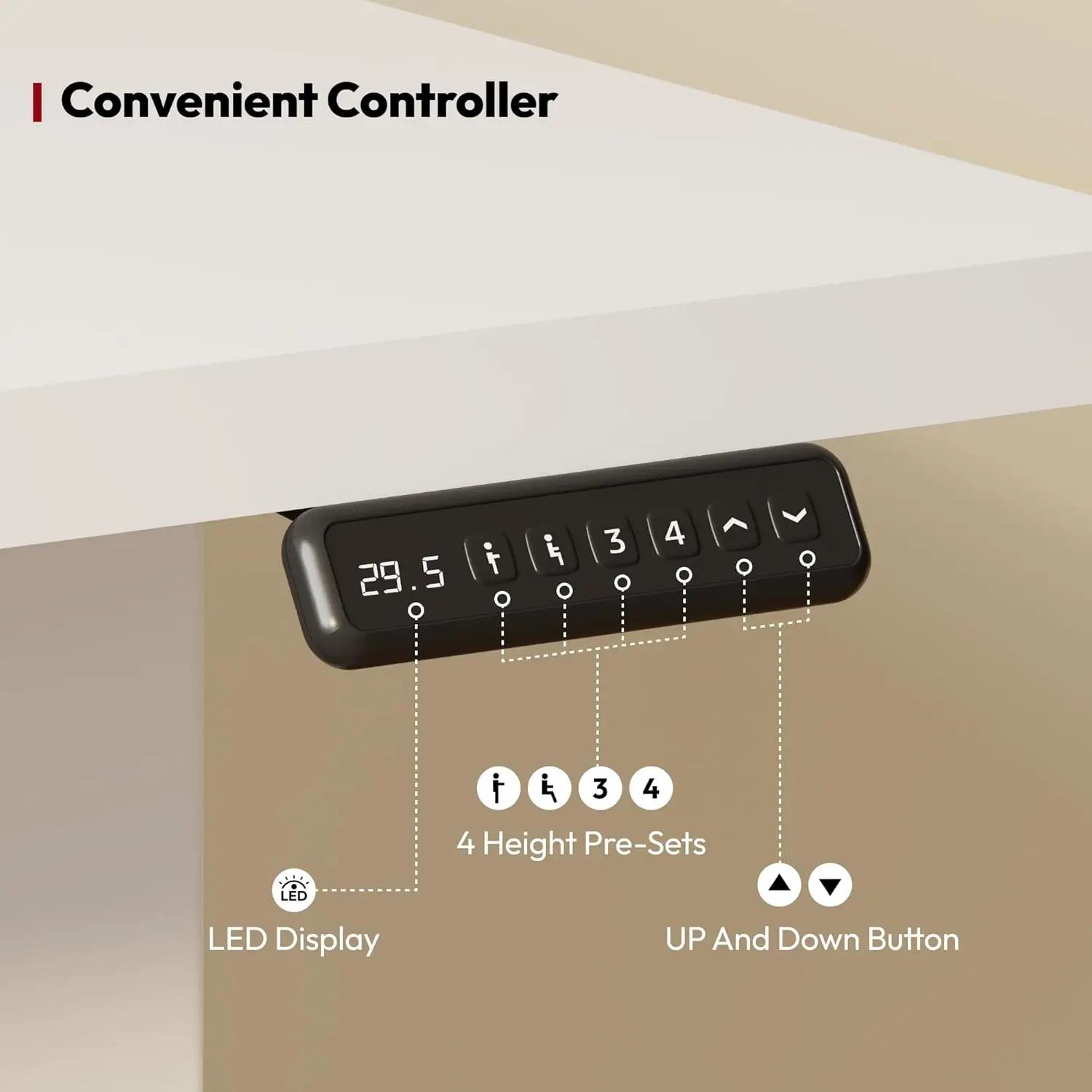 مكتب زاوية كهربائي بارتفاع قابل للتعديل، طاولة كمبيوتر بحامل للجلوس على شكل 71 × 63 لتر مع تخطيط واسع