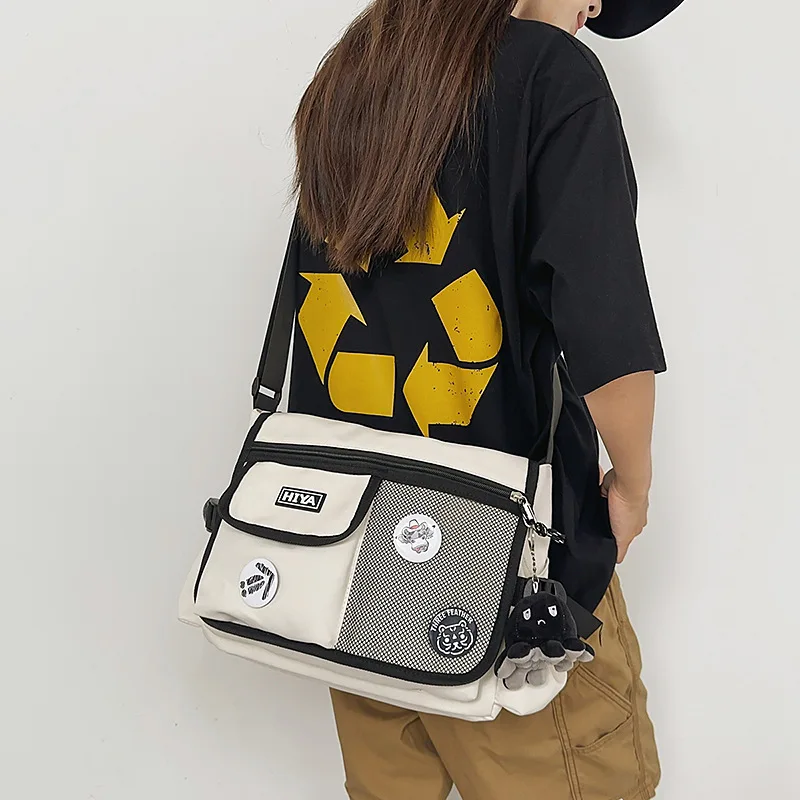 

Canvas Crossbody Bags for Women 2025 Nylon Men Postman Student Shoulder Messenger Bag Large Satchel Fashion Bookbag Big Handbags