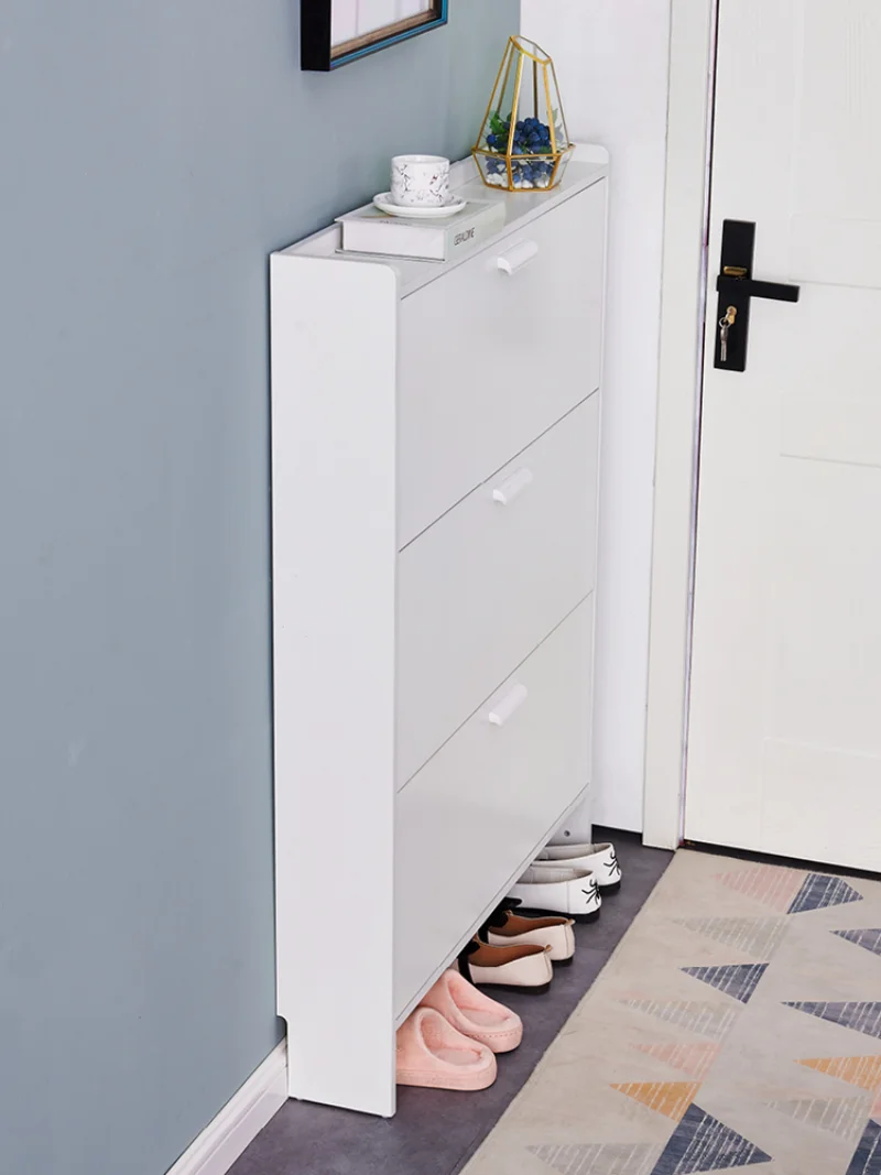 Ultra-thin Shoe Cabinet 17cm Door Simple Modern Storage Cabinet Narrow Large Capacity Tip Bucket Type Small Shoe Rack