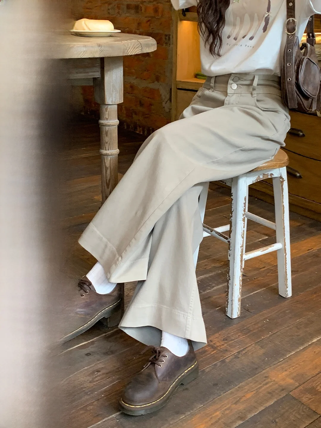 

Retro Wide Leg Workwear Jeans Loose Casual Faionable Korean Sle High Waist Zipper Pure Color Spring Summer Girls Jeans